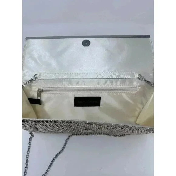 Jessica McClintock Vintage‎ Silver Mesh Purse Clutch 80's - Picture 8 of 14